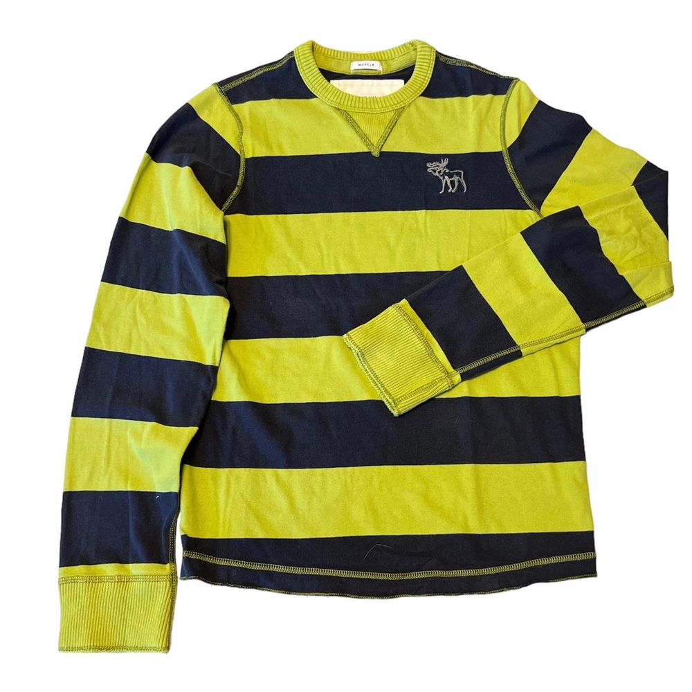 Classic Abercrombie boys rugby stripe heavy cotton L/S shirt size XL